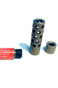 Frein de bouche radial amovible et embout protecteur de filet.